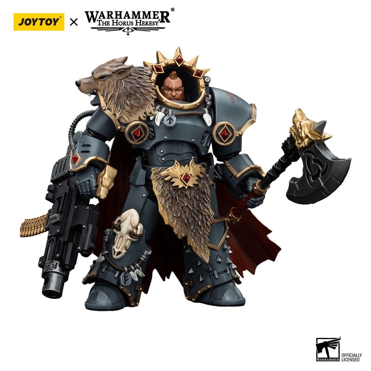 JOYTOY Warhammer The Horus Heresy 1/18 Action Figure Space Wolves Hvarl Red-Blade Warhammer 40K Collection Model