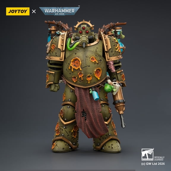 JOYTOY Warhammer Warhammer 40,000 1/18 Action Figures Death Guard Biologus Putrifier with Injector Pistol and Hyper Blight Grenades