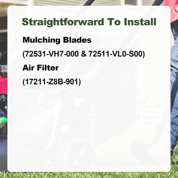 JOYTRACE Mulching Blades Kit for Honda HRX217/HRR216 21" Microcut Twin Blade Kit - Complete Maintenance Kit with Air Filter 17211-Z8B-901, Spark Plug, Bolts and Spacer