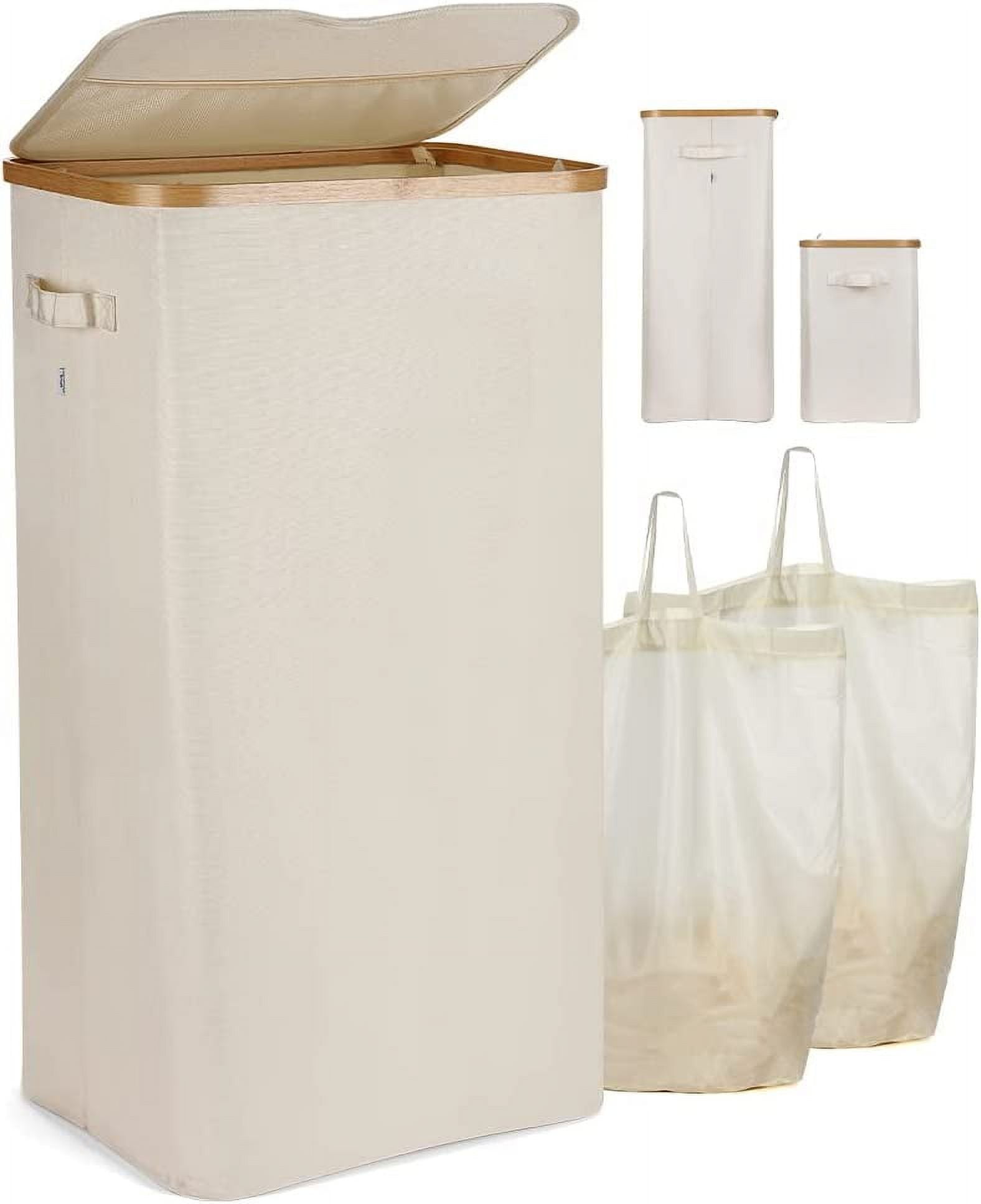 JOYTUTUS 100Litre Laundry Hamper with Lid,Oxford Cloth Foldable with ...