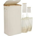 JOYTUTUS 100Litre Laundry Hamper with Lid,Oxford Cloth Foldable with