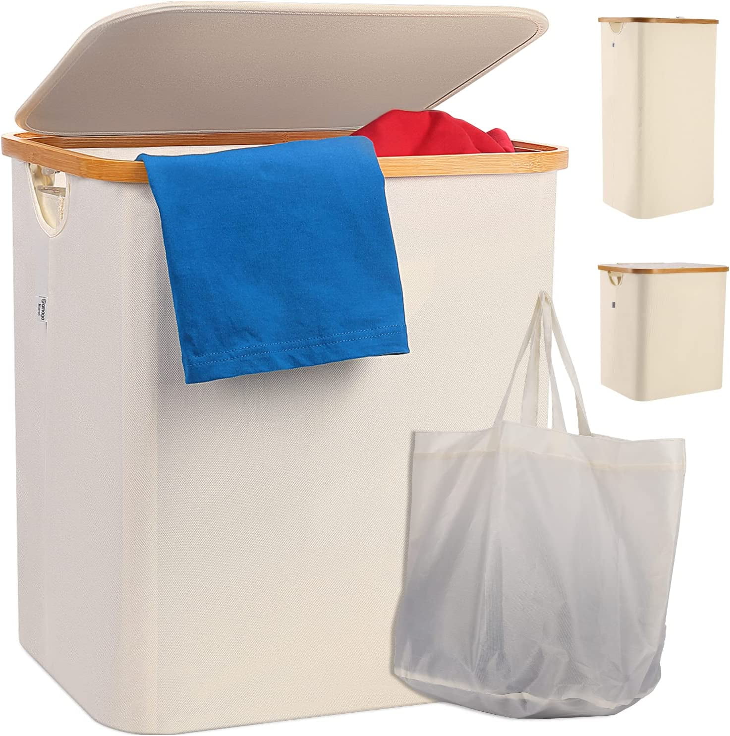 Dainzusyful Bathroom Accessories Tools Cotton/linen Canvas Foldable Opening  Medium Fabric Laundry Basket Holding And Arranging Laundry Bucket 35*45CM