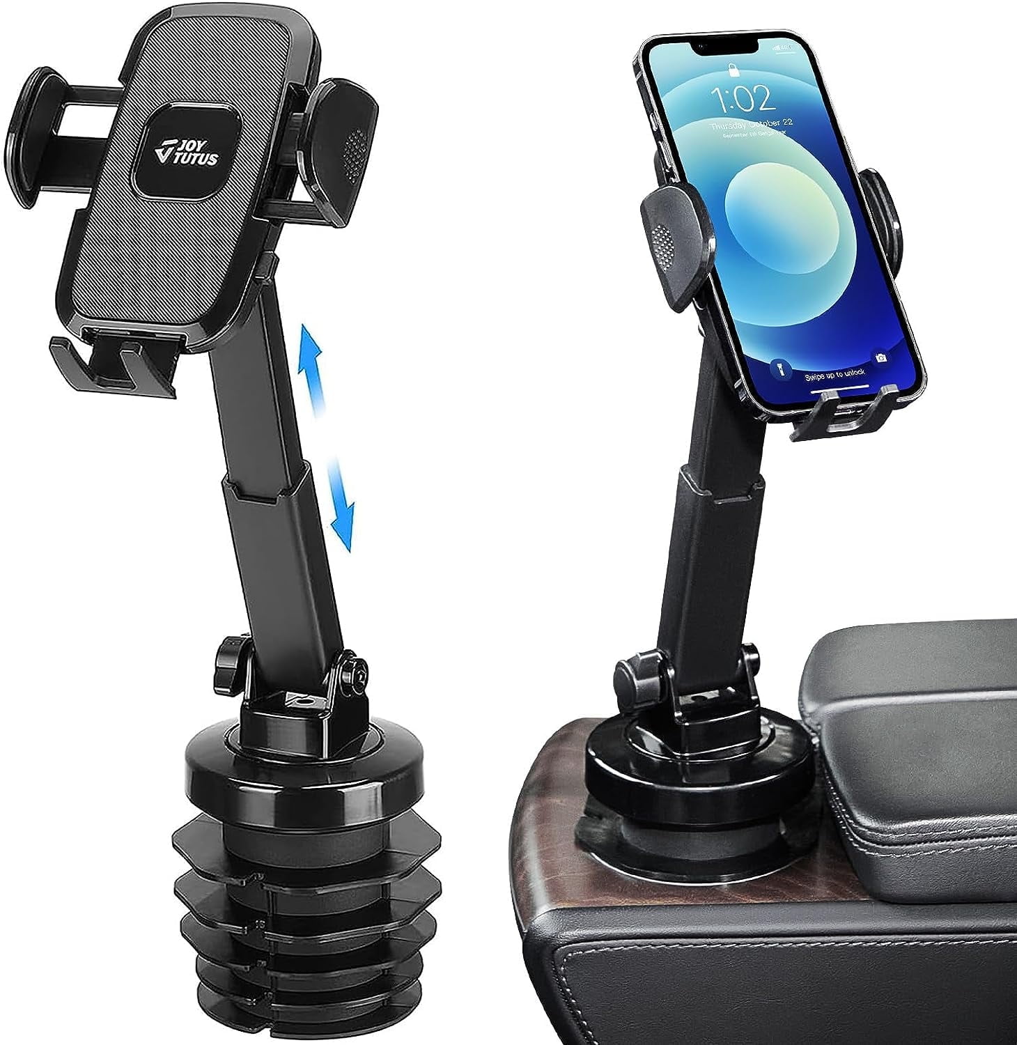 JOYTUTUS Car Cup Holder Phone Mount Universal Adjustable Cup Holder Cradle Car Mount with