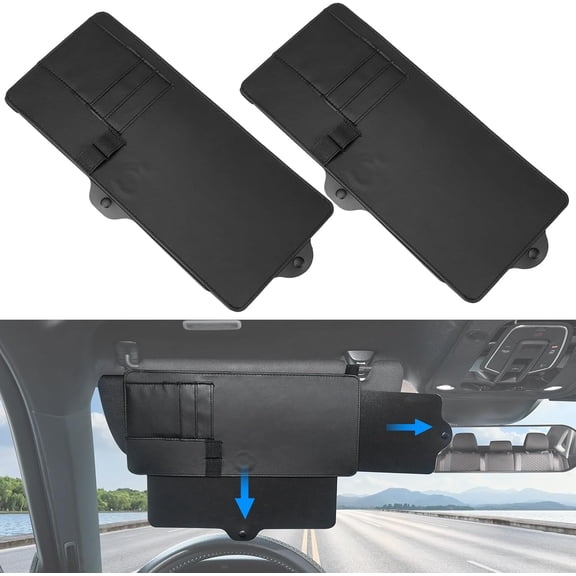 JOYTUTUS Car Sun Visor Extender,Universal Visor Sun Blocker UV400, Car Sun Visor Extension Side Sunshade,Anti-Glare Visor for Safe Driving(Black,2 Pack)