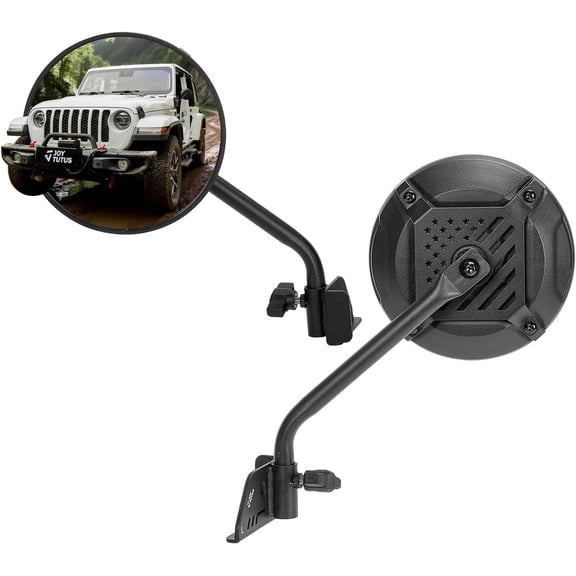 JOYTUTUS Doors Off Mirrors Compatible with 2018-2026 Wrangler JL & 2020-2026 Gladiator JT, Door Hinge Side 6 Inch Mirror