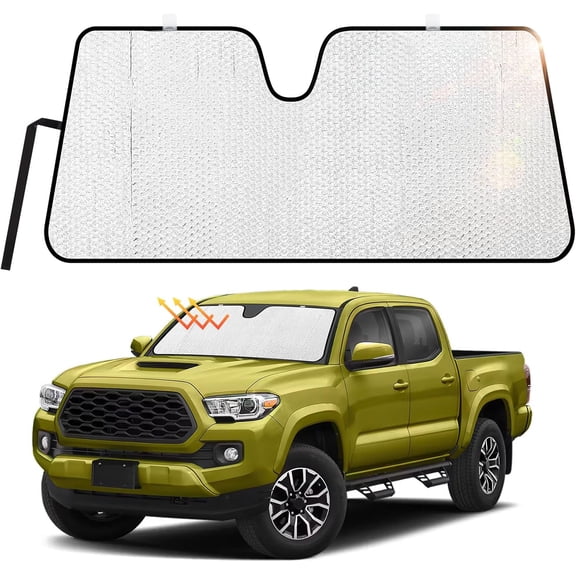JOYTUTUS Foldable Windshield Sun Shade Compatible with 2016-2023 Tacoma 3rd Gen Sunshade Windshield Sun Visor