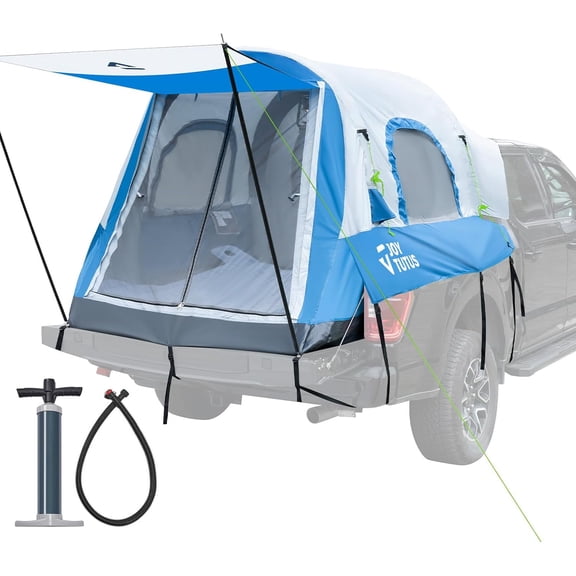 JOYTUTUS Inflatable Truck Bed Tent 5.5-6.5FT with Awning, Includes Air Pump, for 2 Person with Waterproof Roof Shade