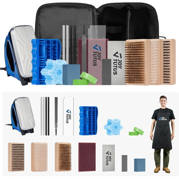 JOYTUTUS Professional Ski & Snowboard Tuning Waxing Kit with Wax Iron Edge Tuner Brush Scraper P-Tex