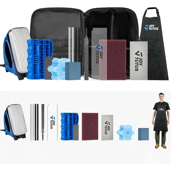 JOYTUTUS Professional Ski & Snowboard Tuning and Waxing Kit - Complete with Wax Iron, All Temperature Wax, Edge Tuner, Brush, Scraper, P-Tex