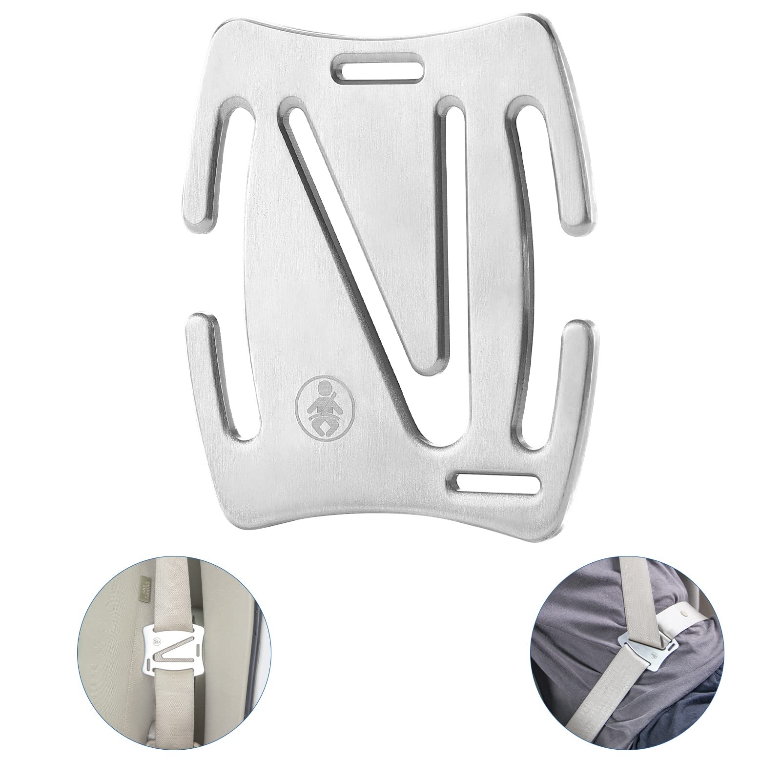 JOYTUTUS Seat Belt Adjuster, Metal Car Seat Belt Clips, Universal