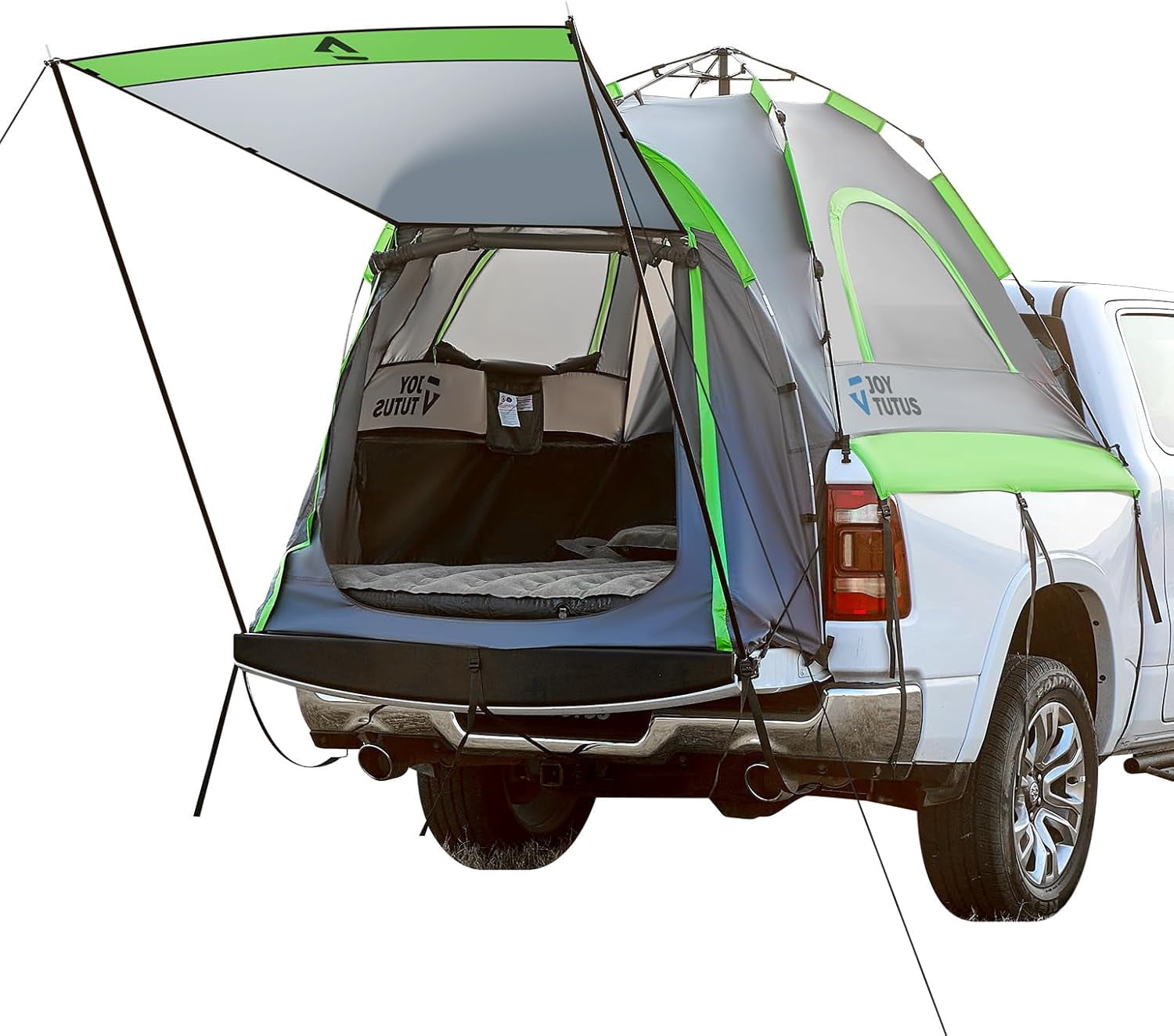 JOYTUTUS Semi-Automatic Portable Truck Bed Tent with Awning,Pre ...