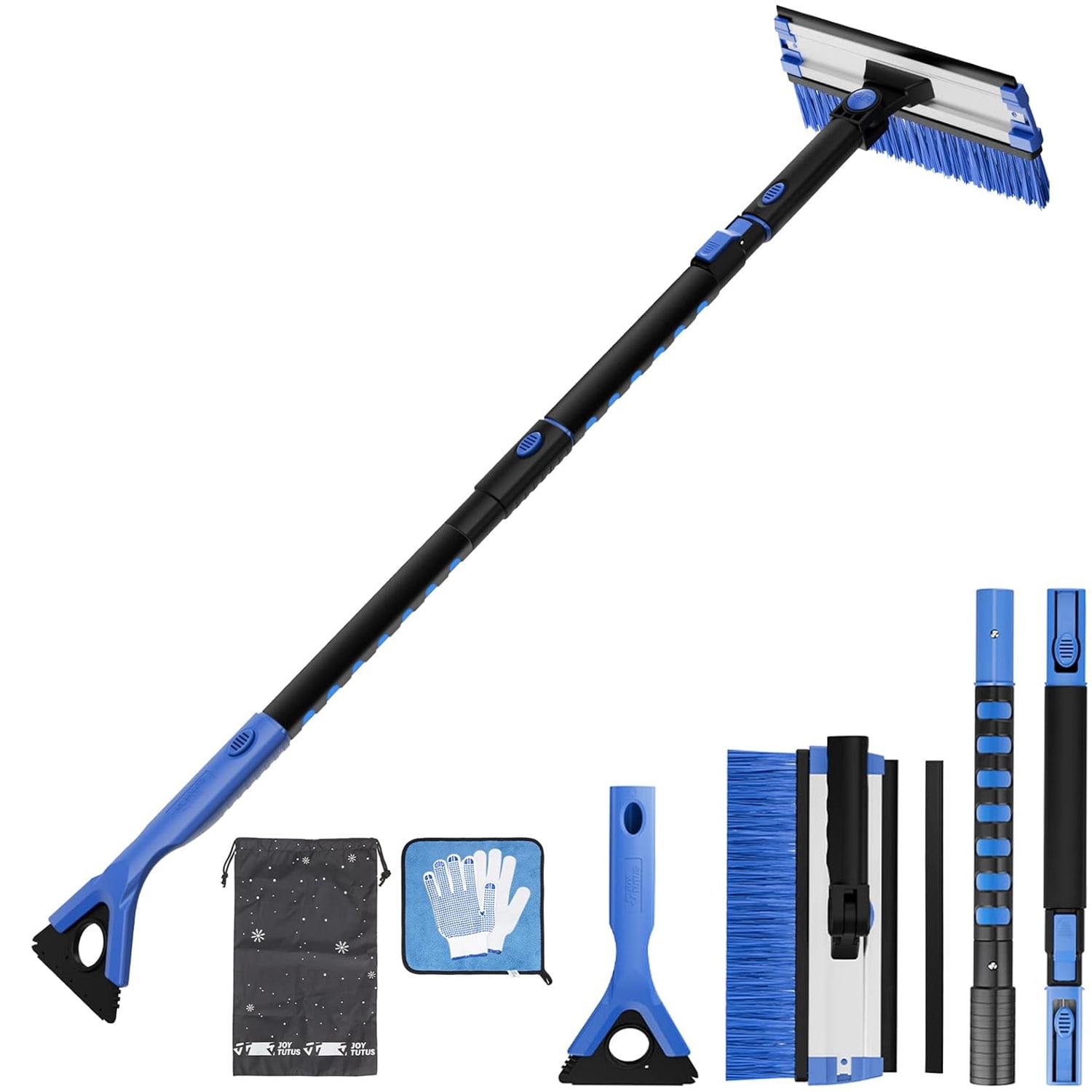 Car Ice Scraper With Broom, Extendable Snow Brush, Extendable Ice Scraper,  Foam Handle, Snow Brush