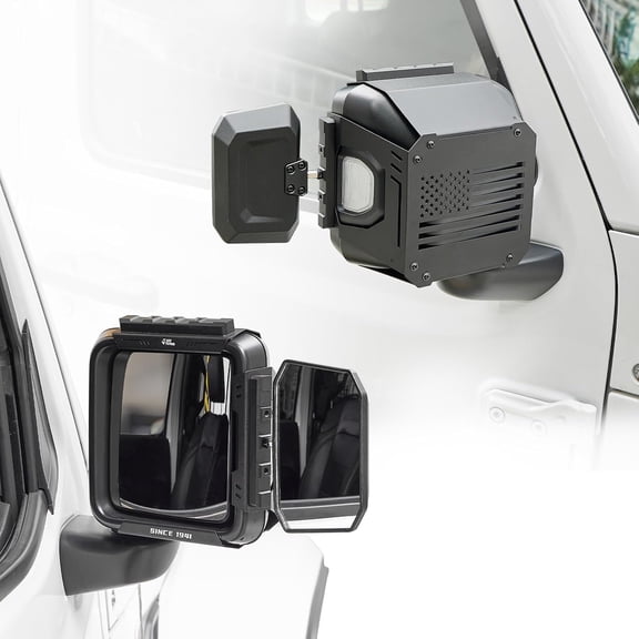 JOYTUTUS Towing Mirrors Extensions Compatible with 2018-2026 Wrangler JL/JLU & Gladiator JT, 360 Degree Rotation Adjustable
