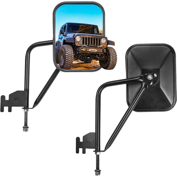 JOYTUTUS Wide Side Mirrors Doors Off for Wrangler JK JKU JL JLU & Gladiator JT 2007-2026, Easy-Install Doorless Mirror