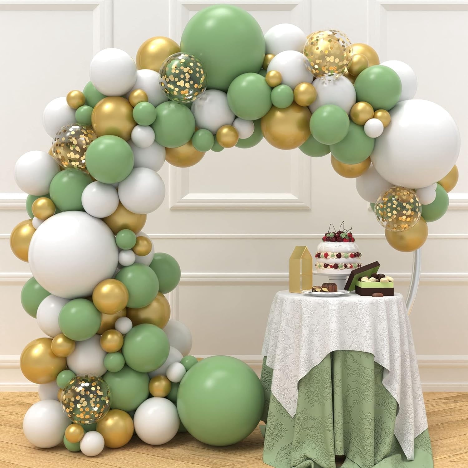 12 Foot Green Glitter Clover Ribbon Garland - St. Patrick's Day Party Decoration, Shamrock Hanging Swag