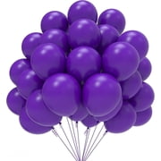 JOYYPOP 12-Inch 100-Pack Air-Filled Dark Purple Balloons with Stands, Latex Party Decor