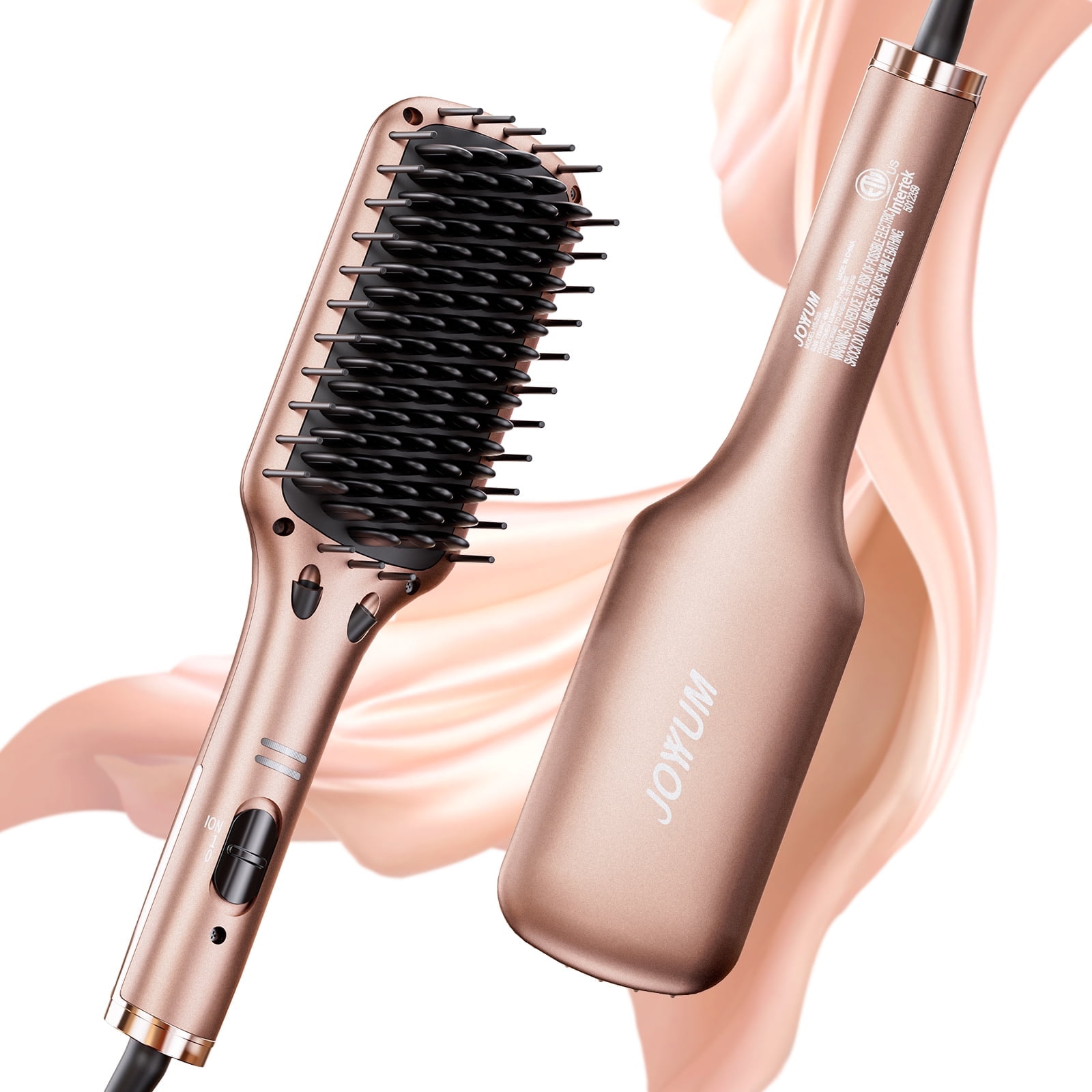 JOYYUM Hair Straightener Brush Ionic Hair Straightening Brush for Home Salon with PTC Fast Heating Tech Rotatable Power Cord Walmart