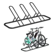 JOZ 3 Bike Floor Parking Racks, Bicycle Outdoor and Indoor Storage Racks, Black