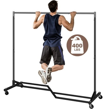 JOZ 400 lbs Heavy Duty Garment Rack, Rolling Clothes Hanger Rack with Wheels, Home Portable Bedroom Closet Clothing Rack, Black