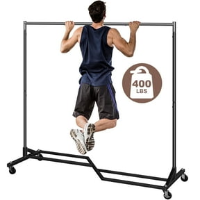 UBesGoo Portable Heavy Duty Double Rod Garment Rack, Adjustable Shelves ...