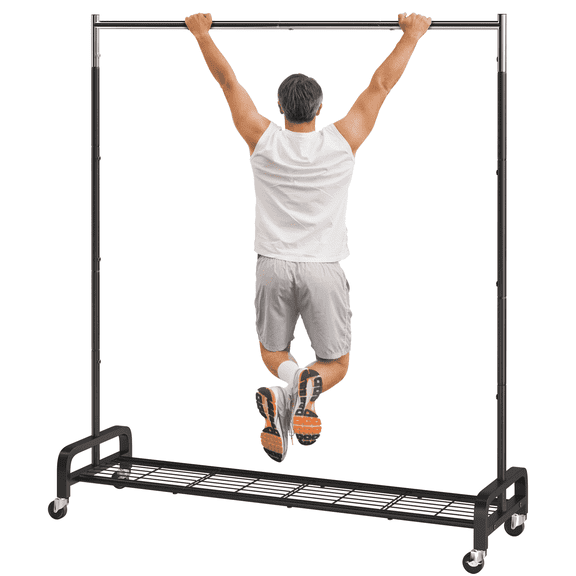 JOZ 400 lbs Heavy Duty Rolling Clothes Rack with Wheels, Portable Closet Organizer for Hanging Garment Rack