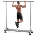 thumbnail image 1 of Mr IRONSTONE 450 lbs Heavy Duty Clothes Rack, Silver Chrome Garment Rack with Rolling Wheels and Bottom Shelf, 1 of 7
