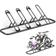 JOZ 4-Bike Floor Parking Rack for Bicycles Wheel(Max Tire Width 2.5"), Indoor/Outdoor Garage Storage, Black