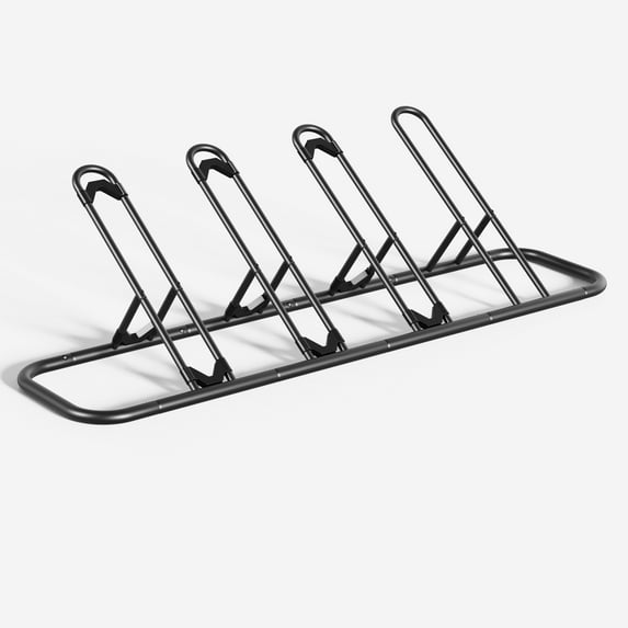 JOZ 4-Bike Floor Parking Rack for Bicycles Wheel(Max Tire Width 2.5"), Indoor/Outdoor Garage Storage, Black