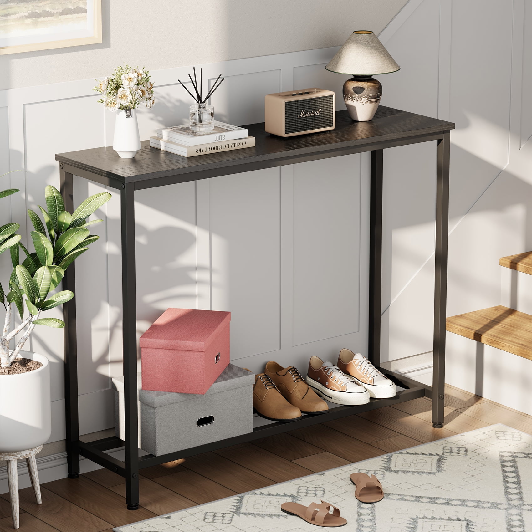 JOZ Console Table with Shelves, Entryway Table Sofa Table or