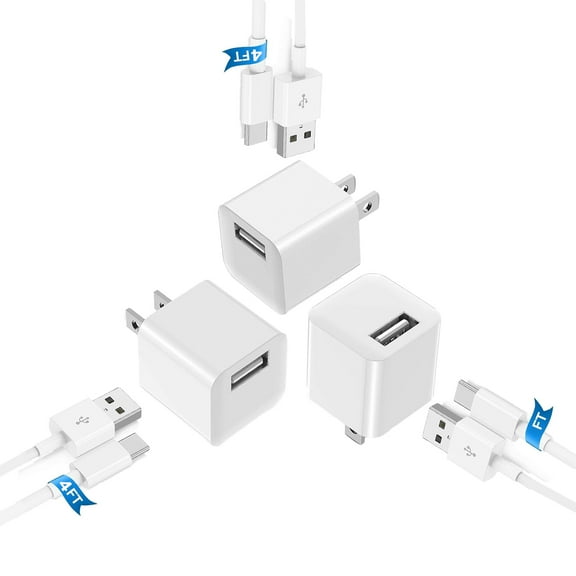 JAYUANONE 3Pack i Phone 16 15 USB Charger Block, 4FT USB A to USB-C Cable with Wall Charger Plug for iPhone 16 15 Pro/Plus, USBC Charging Cord Type C for i Pad,Android