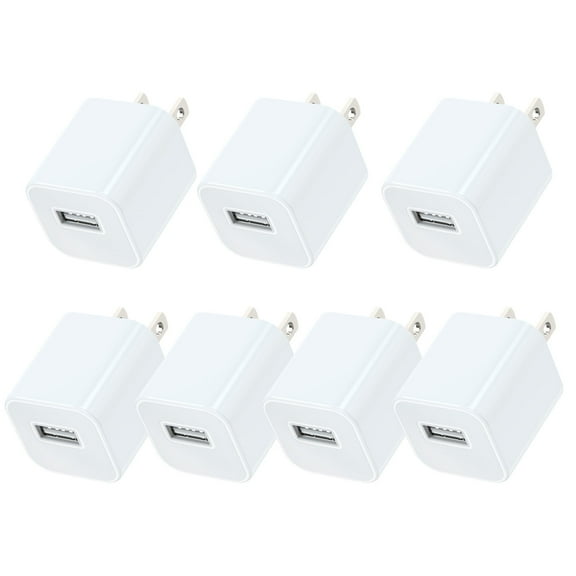 JOZASHON  USB Wall Charger Adapter 1A/5V 5-Pack Travel USB Plug Charging Block Brick Charger Power Adapter Cube Compatible with XS/XS Max/X/8/7/6 Plus, Galaxy S9/S8/S8 Plus