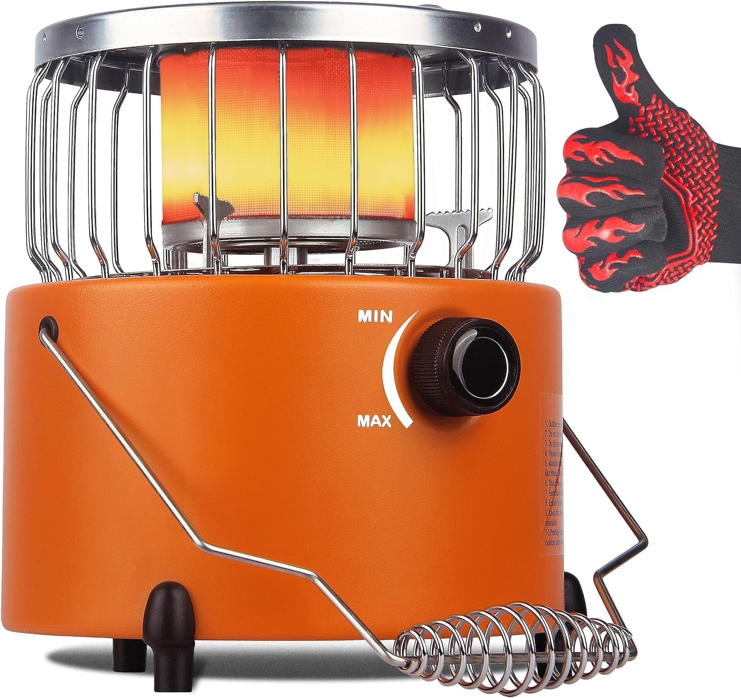 JOZERMADE Portable Propane Heater with Fireproof Gloves,Outdoor Camping