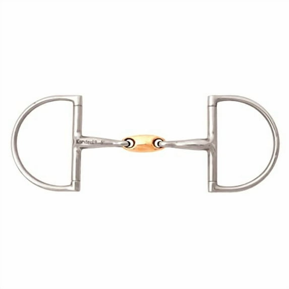 JP Korsteel Stainless Steel Copper Link Hunter Dee Ring Snaffle Bit, 5.5"