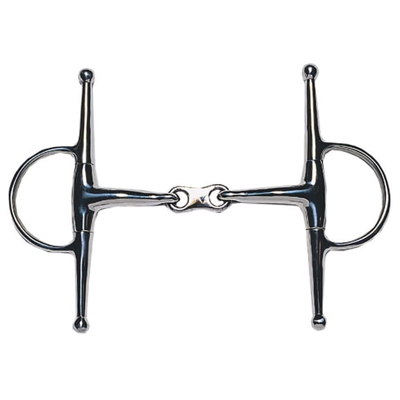 JP Korsteel Stainless Steel French Link Full Cheek Snaffle Bit, 4.75", 4.75"