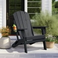thumbnail image 1 of JP OUTDOOR Outdoor Folding HDPE Adirondack Chair, Patio Resin Adirondack Chair with Cup Holder,Black, 1 of 11