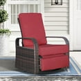 thumbnail image 1 of JP OUTDOOR Indoor or Outdoor Wicker Swivel Recliner, All-Weather Swivel Rocker Recliner, Red, 1 of 9