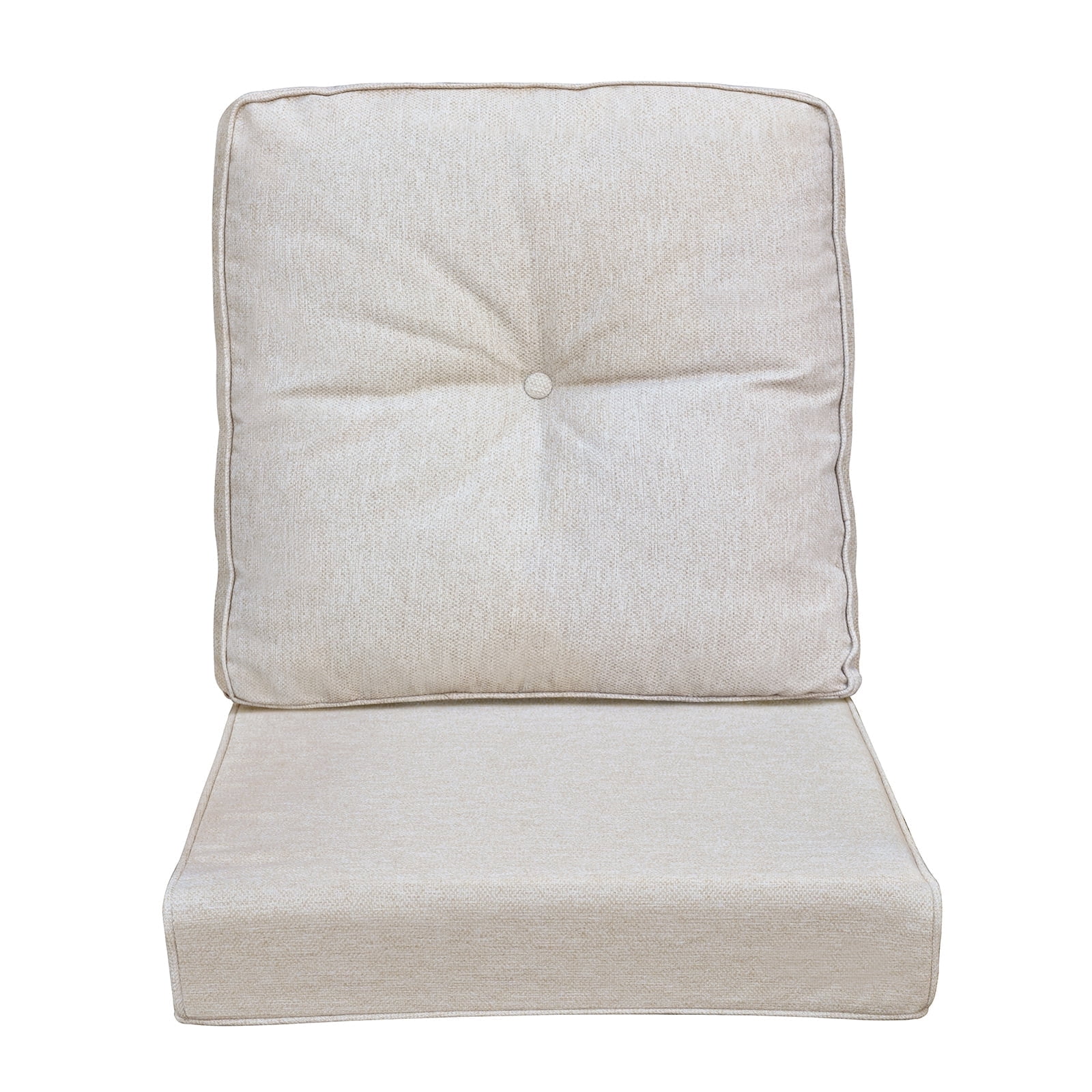 JP Outdoor 2-Piece Deep Seat Cushion,Patio Lawn Chair Cushions,Water Repellent,Fade Resistant,Beige,Khaki