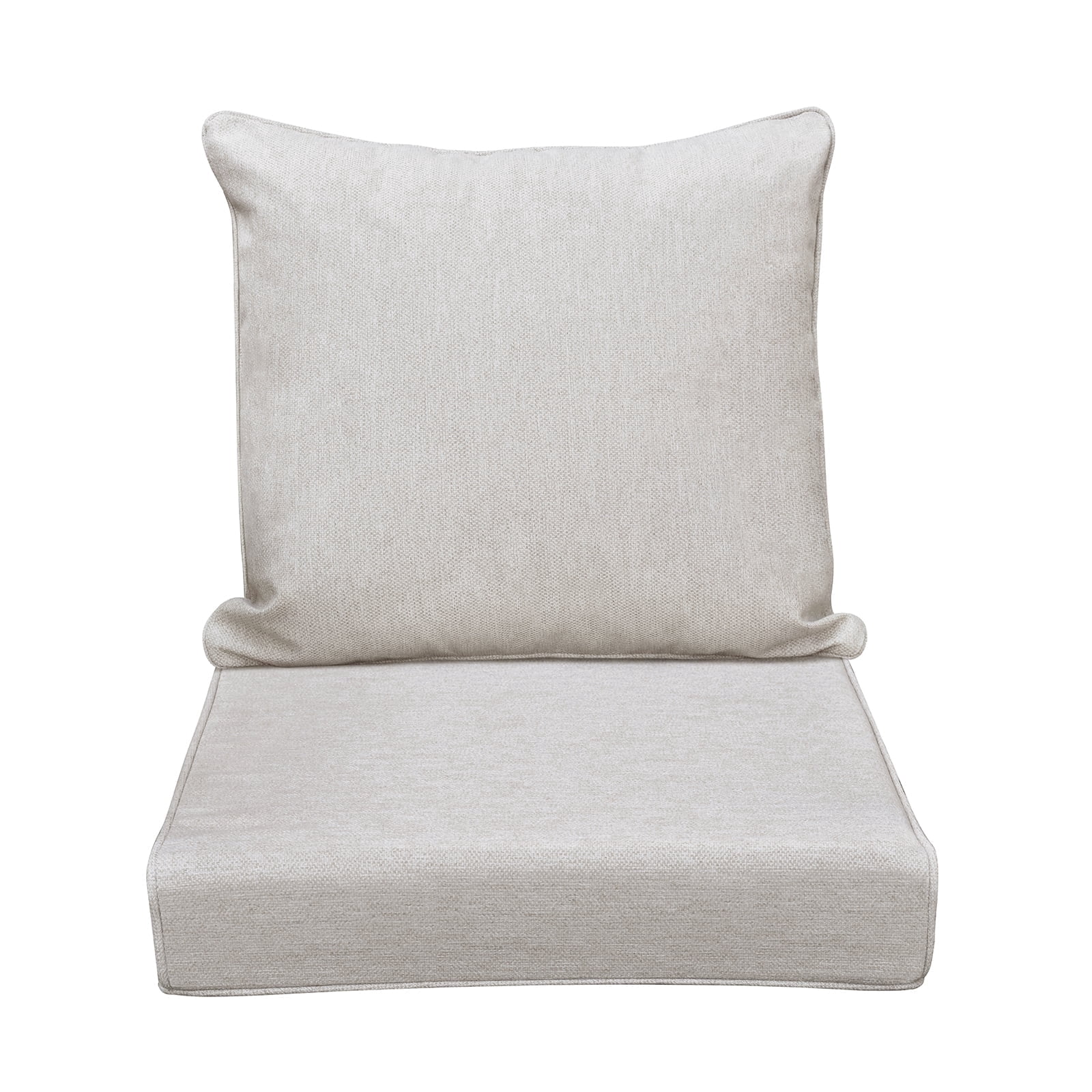 JP Outdoor 24" x 24" Patio Deep Seat Cushion Set, Outdoor Couch Cushion, Water Resistant & Fade Resistant,Khaki