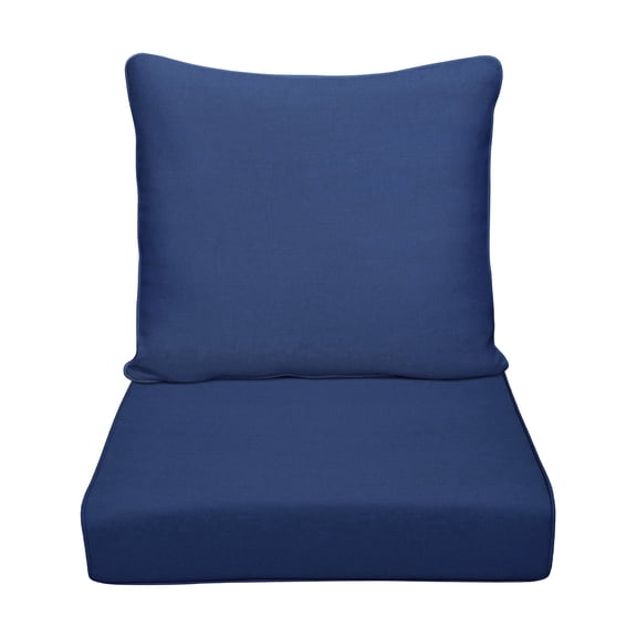 JP Outdoor 24" x 24" Patio Deep Seat Cushion Set, Outdoor Lawn Chair Cushion, Water Resistant & Fade Resistant, Navy Blue