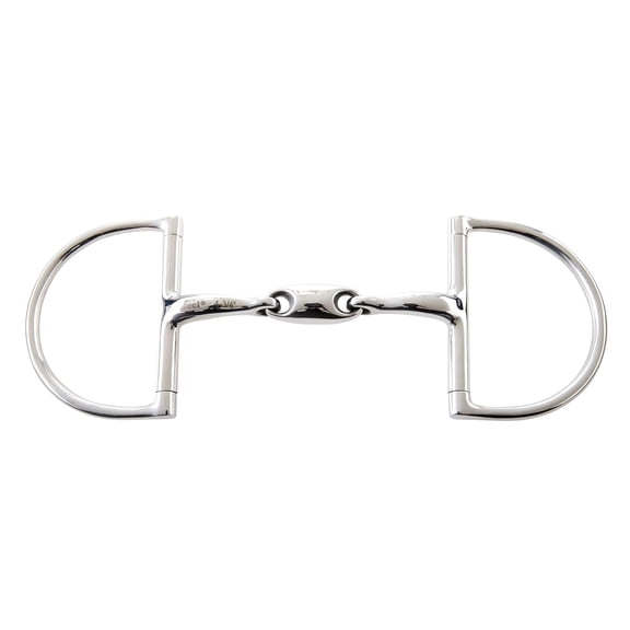 JP Stainless Steel Oval Link Hunter Dee Ring Snaffle Bit, 4.75"