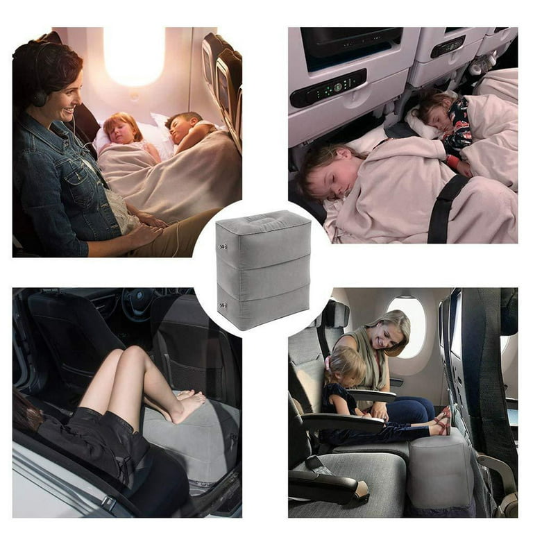 JPGIF Inflatable Trave Foot Rest Pillow Kids Airplane Bed Adjustable Height  Leg Pillow Make a Flat Bed for Kids and Toddlers 