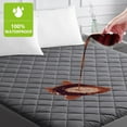 thumbnail image 1 of JPHOME Full Size Quilted Fitted Mattress Pad Cover, 100% Waterproof Mattress Protector, Deep Pocket Fitted 8" - 21", Breathable & Noiseless, Soft and Comfortable (54" x 75", Dark Gray), 1 of 9