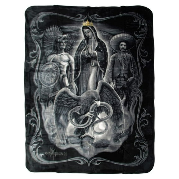 JPI Plush Throw Blanket - La Reina - Queen Bed 79"x 95" - Faux Fur Blanket for Beds, Sofa, Couch, Picnic, Camping