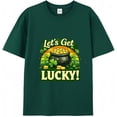 thumbnail image 1 of JPLILY St Patrick’s Day Shirt for Women Men, Let’s Get Lucky Shamrock T Shirt, Funny Irish Clover Pot of Gold Graphic Tee, Saint Patricks Day Party Outfit Gift, 1 of 2