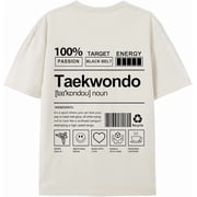 JPLILY Taekwondo T-Shirt Short Sleeve, 100% Soft Cotton for Odor-Free & Warm, DTG Printing for HD, Fade-Resistant Image &Text, Personalized Gift for Men & Women