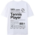 thumbnail image 1 of JPLILY Tennis Player T-Shirt Short Sleeve, 100% Soft Cotton for Odor-Free & Warm, DTG Printing for HD, Fade-Resistant Image &Text, Personalized Gift for Men & Women, 1 of 1