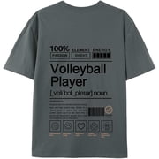 JPLILY Volleyball Player T-Shirt Short Sleeve, 100% Soft Cotton for Odor-Free & Warm, DTG Printing for HD, Fade-Resistant Image &Text, Personalized Gift for Men & Women