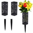 JPLZi 2 Pack Cemetery Vases Flower Holder Memorial Decorations Cemetery