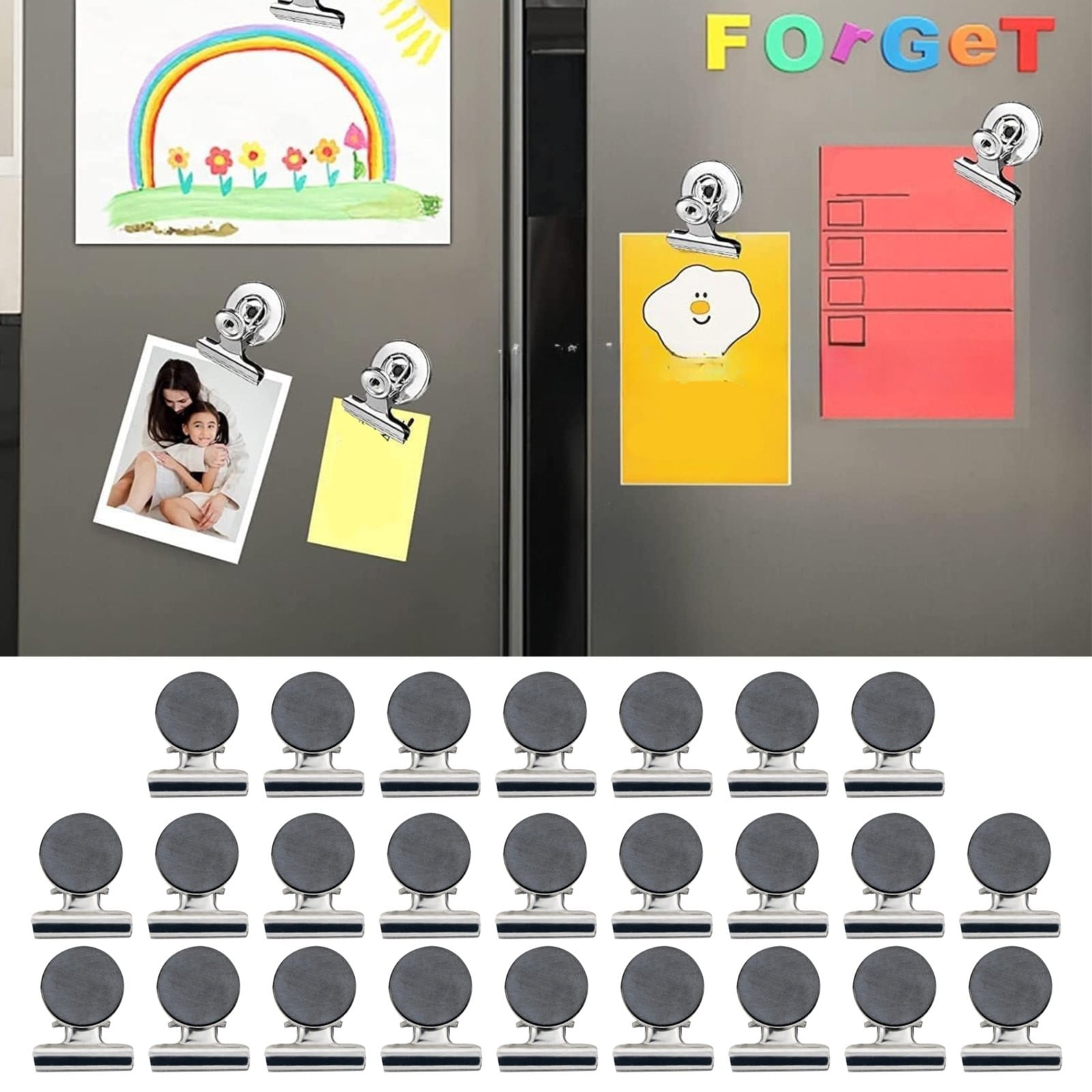JPLZi 25pcs Strong Clips For Refrigerators Heavy Stainless Clips