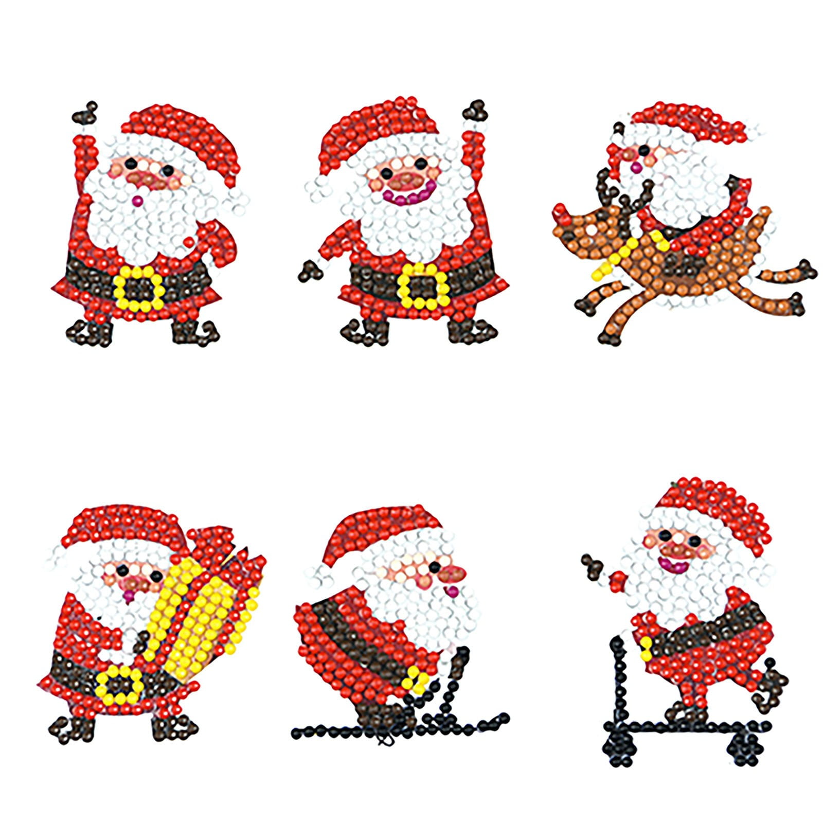 Heldig 24 Pieces Christmas Diamond Sticker 5D DIY Diamond Painting Stickers  Christmas Art Diamond Stickers for Kids Adults DIY Christmas Painting  Decorations with Diamond 